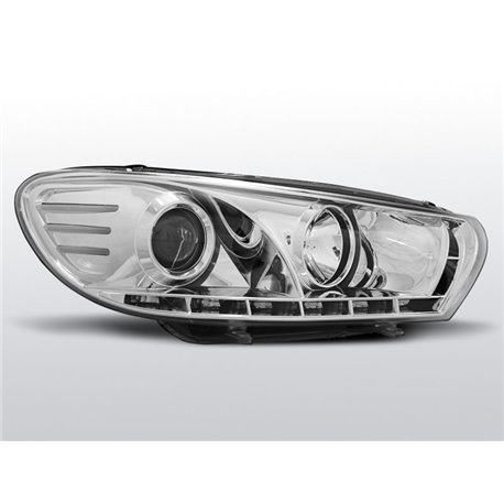 Coppia di fari a Led stile luce diurna Volkswagen Scirocco III 08-14 Chrome