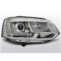 Coppia di fari U-Led DRL vera luce diurna Volkswagen T5 10-15 Chrome
