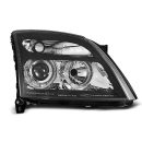 Coppia di fari Angel Eyes Opel Vectra C 02-05 Neri