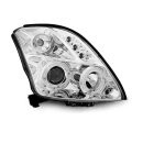 Fari Angel Eyes e LED stile luce diurna Suzuki Swift 05-10 Chrome