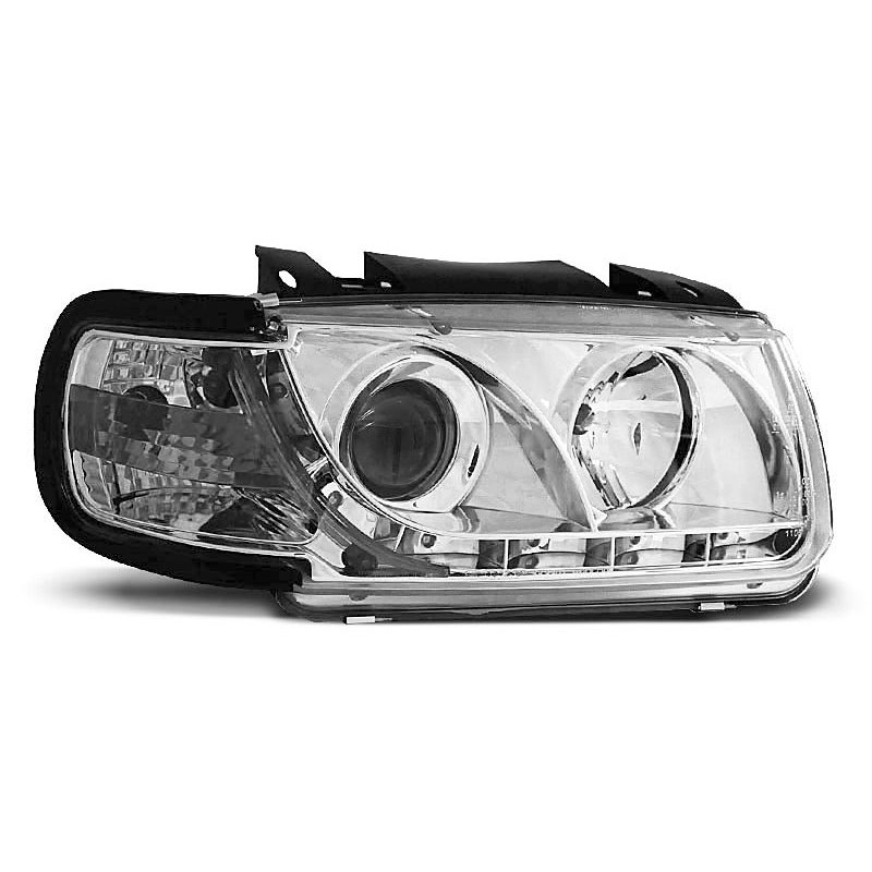 Coppia di fari a Led vera luce diurna Volkswagen Polo 6N 94-99 Chrome