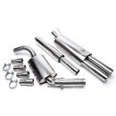 Sistema di scarico in acciaio Inox 2x76 per Volkswagen Golf III, Golf III + IV Cabriolet