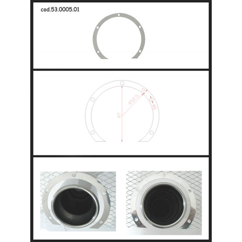 Protezione estetica inox Universale Ragazzon rotondo 90 mm