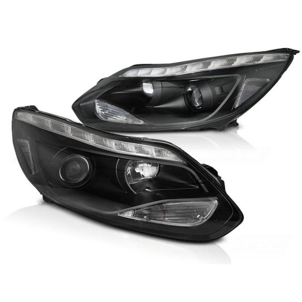 Fari Led stile luce diurna Ford Focus MK3 11-14 Chrome