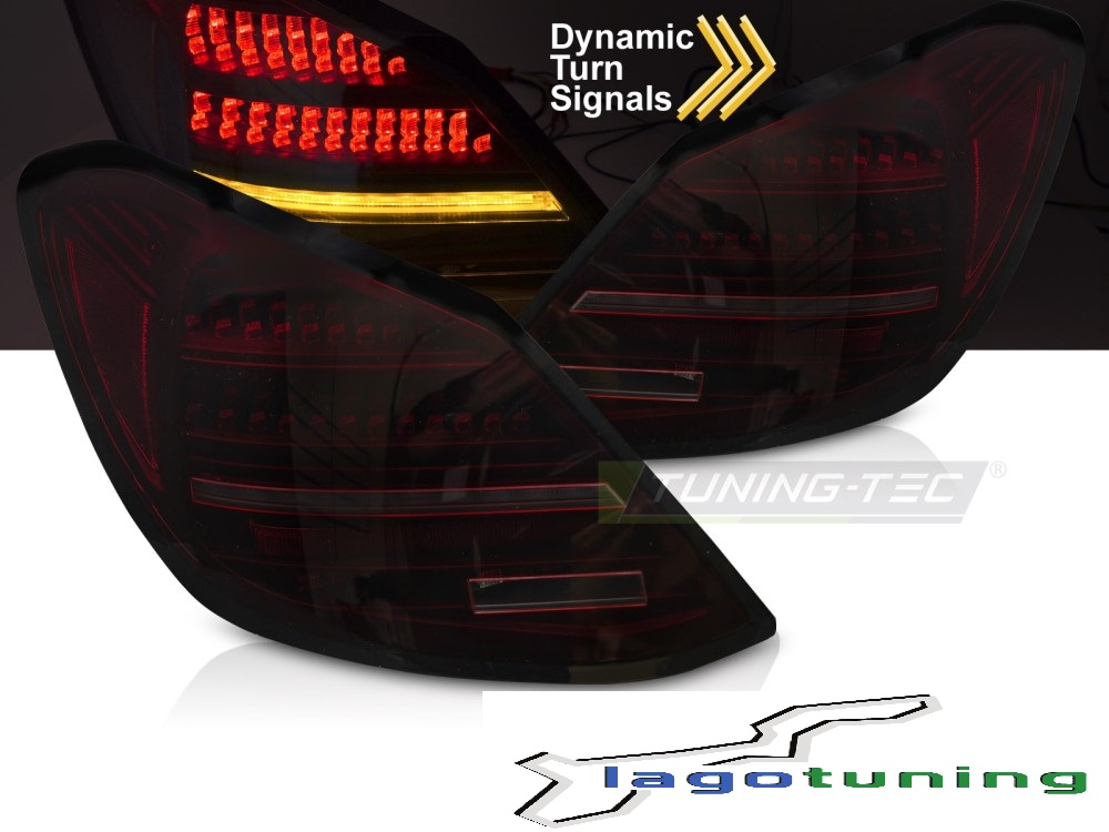 Coppia fari LED e DTS posteriori Mercedes Classe C W205 2014-2021 Rossi Fume