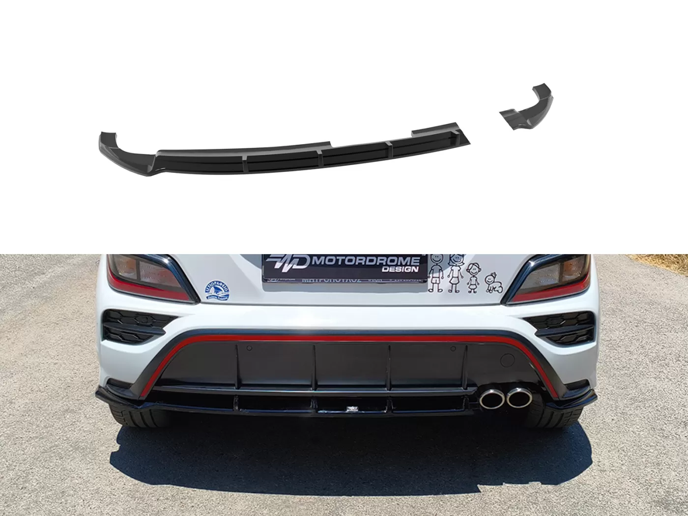 Sottoparaurti estrattore posteriore Hyundai Kona N-Line Mk1 Facelift 2020-2023