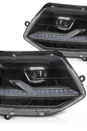Coppia di fari anteriori Full Led e DRL Volkswagen T5 2010-2015 Chrome