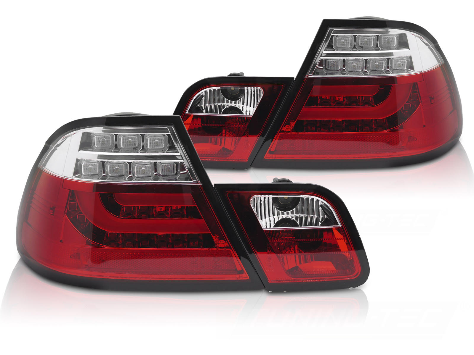 Coppia fari a Led posteriori BMW Serie 3 E46 Coupé 2003-2006 Rossi e Bianchi