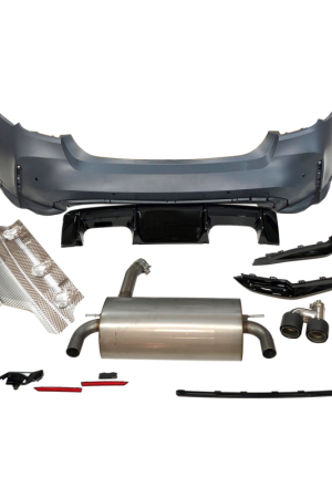 Paraurti posteriore BMW Serie 3 F30 Look G80 2 uscite doppie