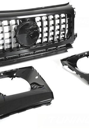 Griglia calandra anteriore Mercedes Classe G W464 2018-2024 Nero lucido e cromato