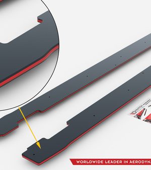 Diffusori minigonne laterali Street Pro BMW 2 M-Pack / M235i Gran Coupe F74 2024- con riga rossa