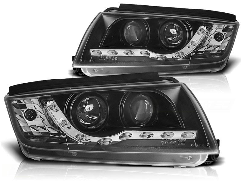 Fari Led stile luce diurna Skoda Fabia 1999-2008 Neri