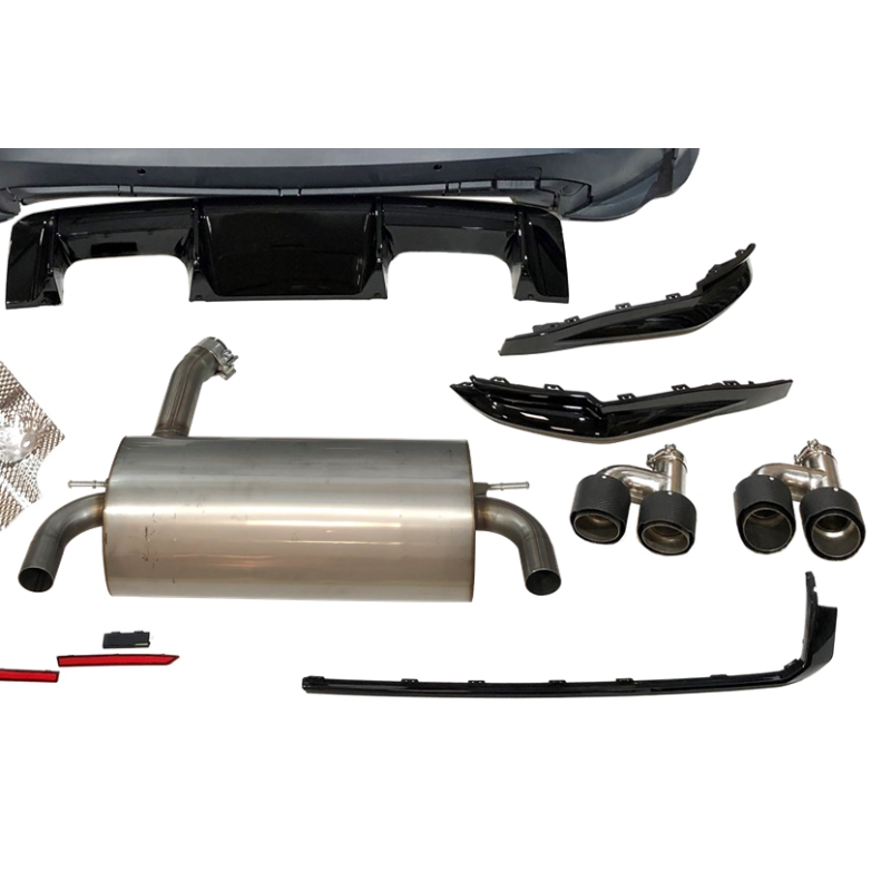 Paraurti posteriore BMW Serie 3 F30 Look G80 2 uscite doppie - immagine 3