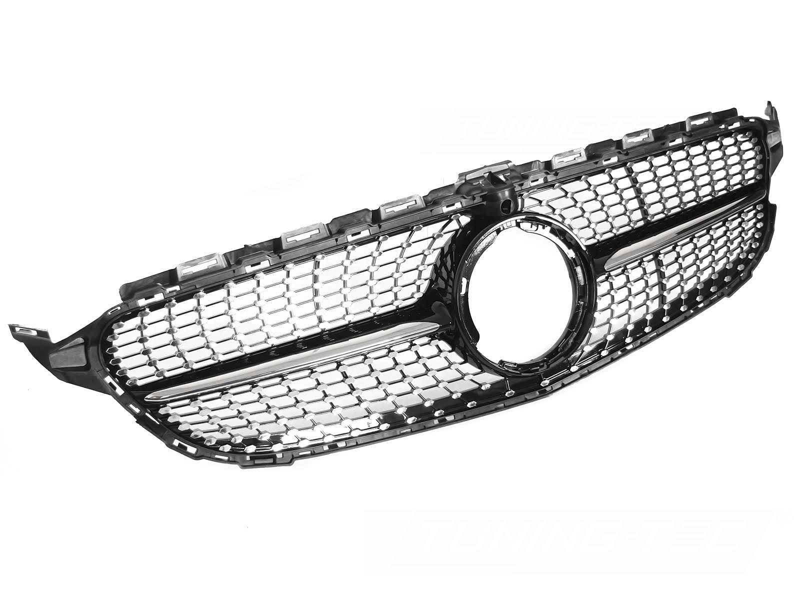 Griglia calandra anteriore Mercedes W205 W205 18-21 / S205 18-21 / C205 18-23 / A205 18-23 Nero lucido e Cromato