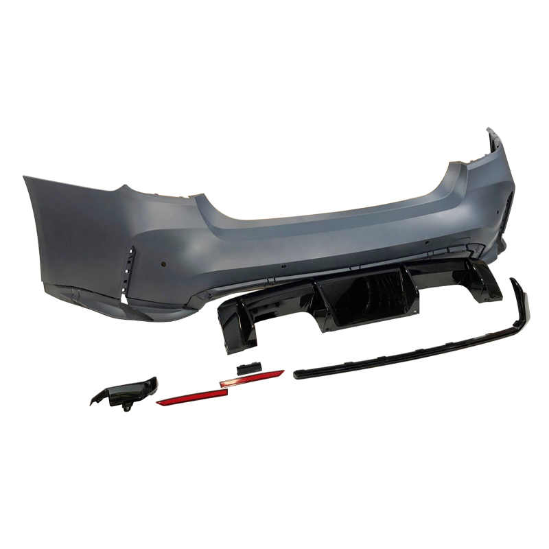 Paraurti posteriore BMW Serie 3 F30 Look G80 2 uscite doppie - immagine 4
