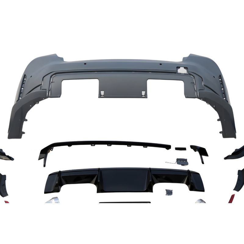Paraurti posteriore BMW Serie 3 G20 Look G80 2 uscite doppie - immagine 2