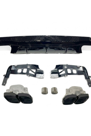Sottoparaurti posteriore per Mercedes W207 Coupe 2014-2016 nero lucido